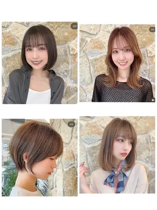ミディアム 梶 久菜乃のヘアスタイル