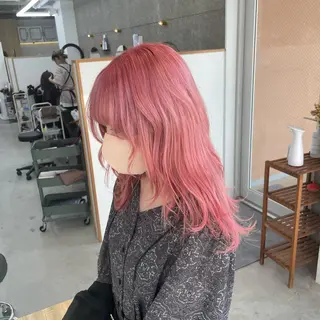 セミロング カラー Lull1人美容室 バレイヤージュのヘアスタイル