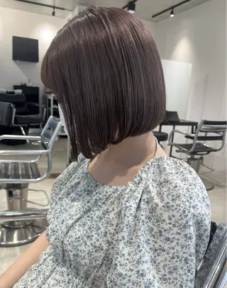 セミロング カラー パーマ ヘアアレンジ 透明感/オリーブ/ グレージュ/YUKAのヘアスタイル