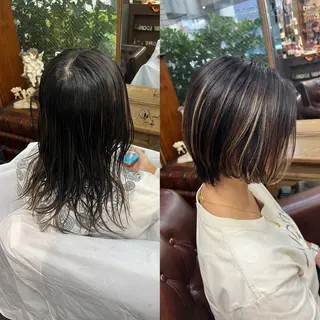 ショート ハイライト/レイヤー /ハイトーン/AOIのヘアスタイル