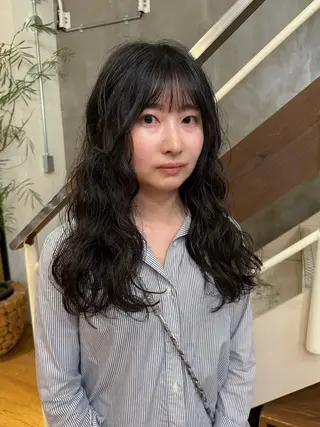 ロング パーマ 松尾/パーマ/堀江 心斎橋/なんばのヘアスタイル