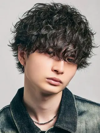 ショート パーマ メンズ 似合わせカットカラー りおなのヘアスタイル