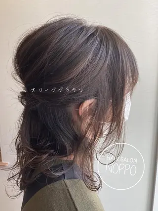ミディアム カラー ヘアアレンジ NOPPO 和泉市 美容室/奥村 飛鳥のヘアスタイル