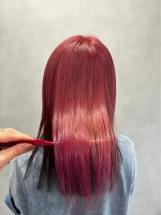 ロング かがみ/メンテナンス カット無料のヘアスタイル