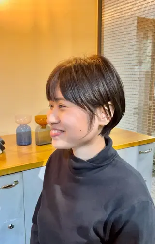 ショート カラー 韓国/レイヤーカット 顔周り/廣瀬達哉のヘアスタイル