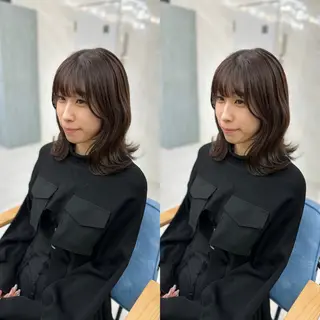 ミディアム 髪質改善🩵縮毛矯正 代々木/木下のヘアスタイル