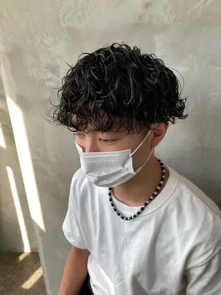 ショート パーマ メンズ 波巻きスパイラルパー マ/シャドウパーマ駿のヘアスタイル