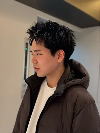 ショート パーマ メンズ 丸山 航輝のヘアスタイル
