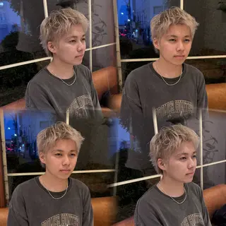 ショート カラー メンズ 🦋ブリーチなしダブ ルカラー🌈MEGUのヘアスタイル