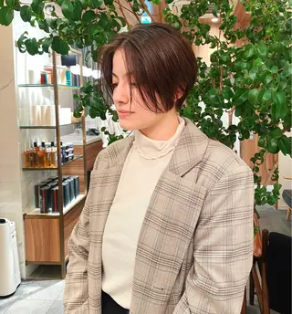 ショート カラー パーマ 🍃服部 雅哉🍃銀座◎のヘアスタイル