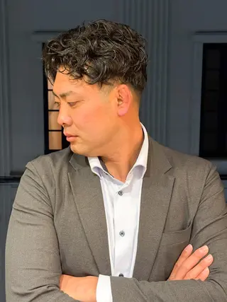 ショート パーマ メンズ DAD　BARBERSHOP所属・三宮メンズカット ヨシイッキのヘアスタイル