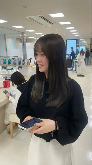 ロング シャドウパーマ／骨格 矯正カット　トモキのヘアスタイル