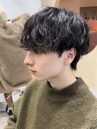 パーマ メンズ 曲がる縮毛矯正✨️ パーマ🌀 晃哉‎のヘアスタイル