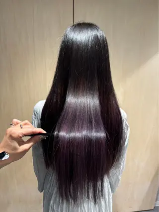 ロング かがみ/メンテナンス カット無料のヘアスタイル