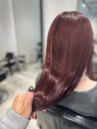 ロング カラー パーマ ヘアアレンジ 透明感/オリーブ/ グレージュ/YUKAのヘアスタイル