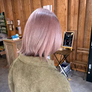 カラー まろみ暖色×ボブ ×chia🕯のヘアスタイル