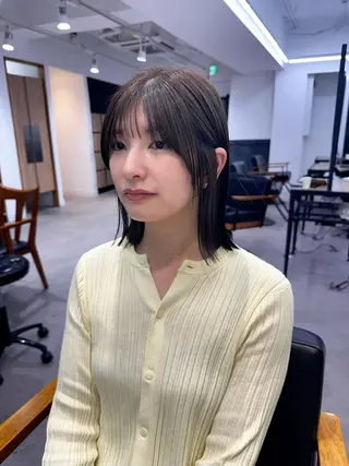 ミディアム カラー パーマ ヘアアレンジ メンズ キッズ レイヤーカット 🌿透け感カラーのヘアスタイル