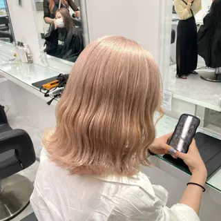 ミディアム カラー 暖色🩷透明感カラー ♡Maika♡のヘアスタイル