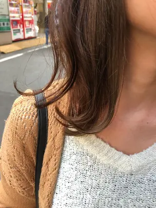 セミロング カラー レイヤーカット✂️ 横浜No1♡下鳥翔子のヘアスタイル
