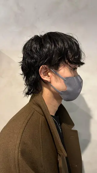 ミディアム パーマ メンズ Yuki☺︎パーマ レイヤーカットのヘアスタイル