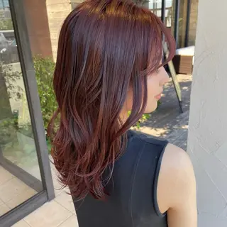 セミロング 赤み消しカラー 🩵かりんのヘアスタイル