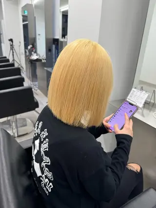 ミディアム カラー ハイトーン/エクステ /韓国ヘアKENTAのヘアスタイル