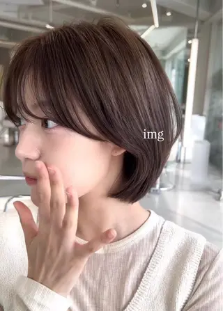 ショート 🫧ボブカットモデル 韓国透明感カラー🫧のヘアスタイル