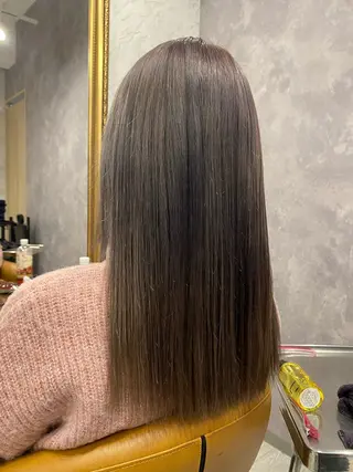 セミロング カラー ヘアアレンジ 🥀暖色韓国ヘア💕 保科侑花のヘアスタイル