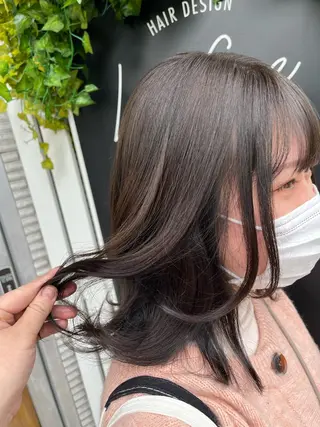 ミディアム カラー ヘアアレンジ 坂田 優子のヘアスタイル