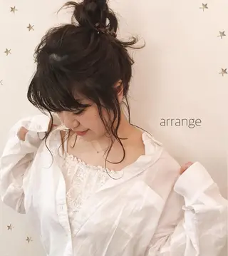 ミディアム ヘアアレンジ 市川 千夏のヘアスタイル