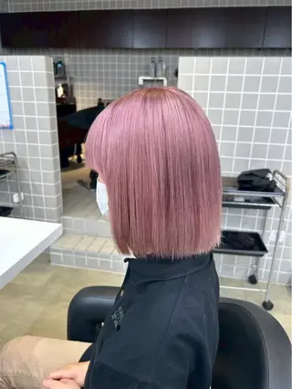 ミディアム カラー 透明感🤍レイヤー ベージュ‎🤍ピンクのヘアスタイル