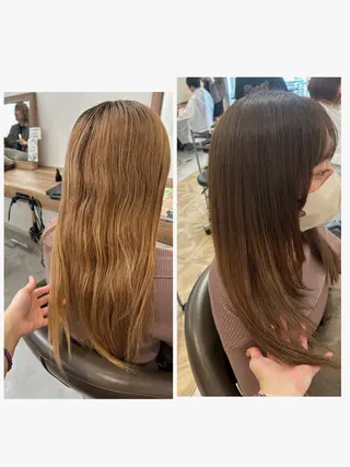 セミロング カラー やまこし 美裕樹のヘアスタイル