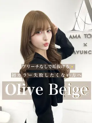 ロング カラー 透明感カラー✨🩵 韓国ヘアkanatoのヘアスタイル
