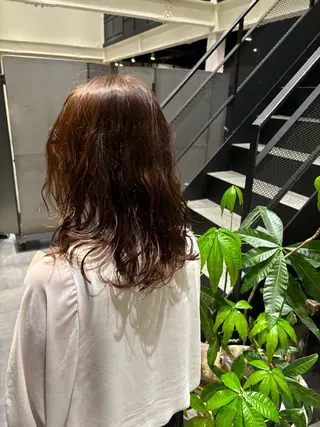 ミディアム パーマ 竹田 佳奈のヘアスタイル