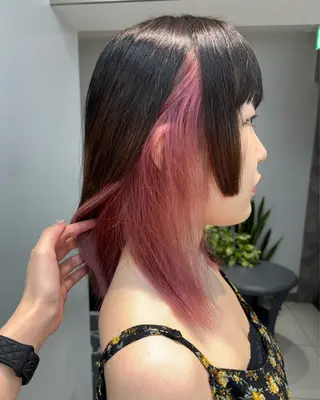 ミディアム カラー ヘアアレンジ ボブ/透明感ベージュ 🫧クルミ🌟のヘアスタイル