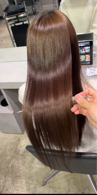 セミロング パーマ 縮毛矯正 特化生田のヘアスタイル