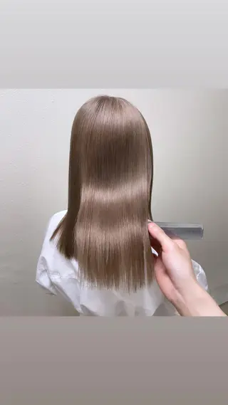 ミディアム カラー パーマ ヘアアレンジ メンズ キッズ ネイル マツエク・マツパ 切りっぱなしヘアボブ ミディアムヘアRYOのヘアスタイル