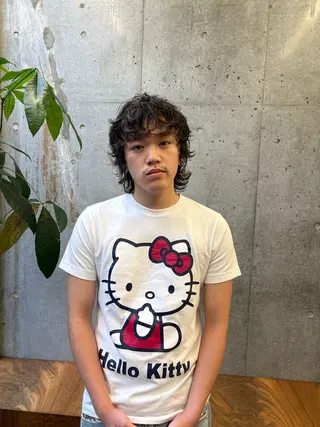 パーマ メンズ ショート/ピンパーマ /ブロンド/ｿｳﾀのヘアスタイル