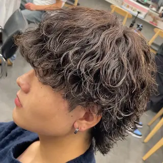 セミロング パーマ ヘアアレンジ メンズ fifth 石川 凪のヘアスタイル