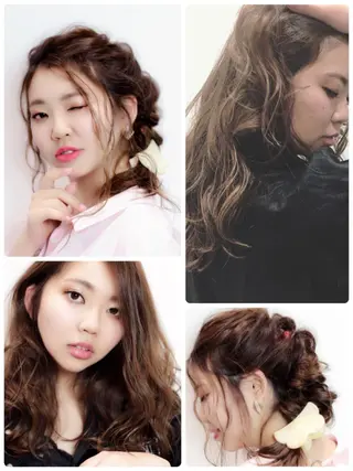 セミロング カラー ヘアアレンジ ミドウチ アヤカのヘアスタイル