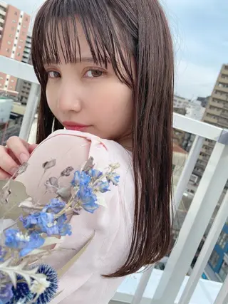 セミロング ブリーチ毛でもできる 髪質改善縮毛MIHOのヘアスタイル