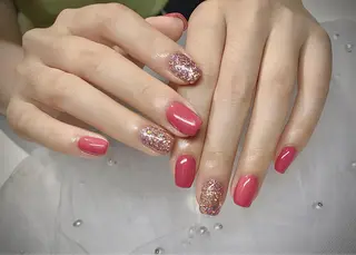 ネイル I-nailロング /ワンホン/キラキラのネイルデザイン