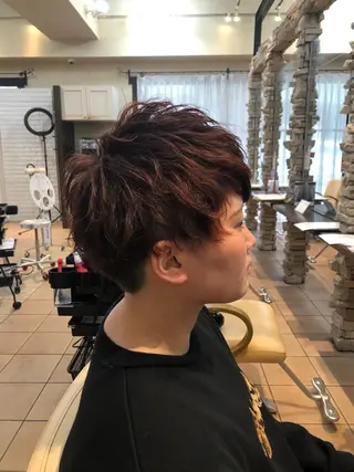 ショート パーマ メンズ 地毛風ストレート ⚡️下ノ村柊斗⚡️のヘアスタイル