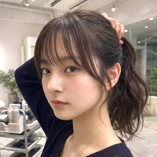 セミロング カラー 赤み消しカラー/縮毛 /顔まわり/ジョウのヘアスタイル