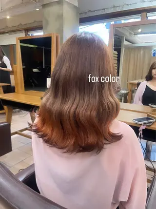 セミロング カラー 透明感カラー☆スパ☆ 石上遥楓のヘアスタイル