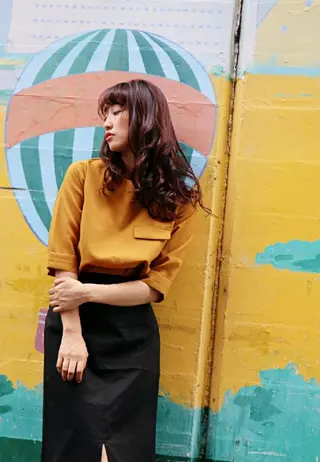 セミロング カラー パーマ 徳永 博志のヘアスタイル