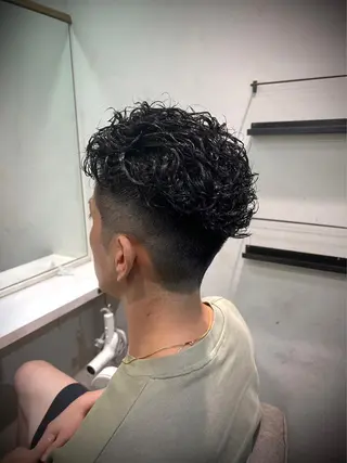 ショート カラー パーマ メンズ アイブロウ 京都駅メンズカット/ パーマ/Keigoのヘアスタイル