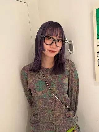 セミロング HANAME 原宿美容室のヘアスタイル