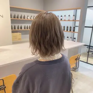 ミディアム カラー ヘアアレンジ 赤みゼロカラー 藤並純のヘアスタイル