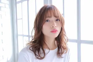 セミロング カラー パーマ ヘアアレンジ 似合わせhair🔸 アサダ タカコ🔸のヘアスタイル